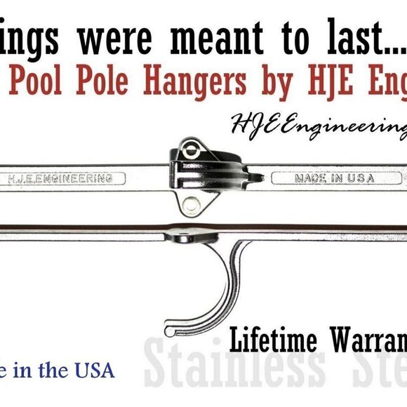 Stainless Steel Commercial Grade Swimming Pool Pole Brush Hangers Hooks USA Made - Picture 3 of 4